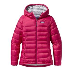 Patagonia Pink Hi-Loft Down Hoody Ski Snow Jacket Full Zip Outdoor Size M